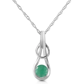 0.65 Carat 14K Solid White Gold Birdie Told Me Emerald Necklace