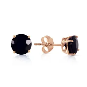 1 Carat 14K Solid Rose Gold Stud Earrings 1.0 Carat Natural Black Diamond