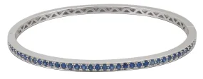 1.11ct t.w. Royal Blue Sapphire White Gold Bangle Bracelet