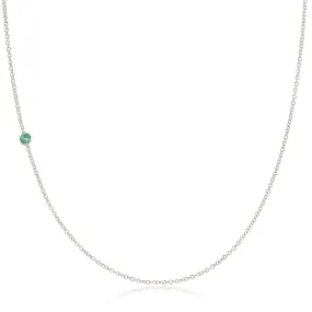 14K Gold Asymmetrical Birthstone Necklace - Emerald (May)