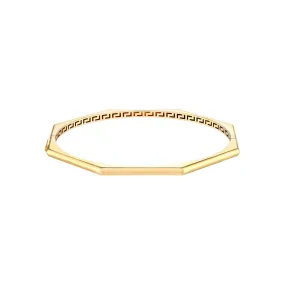 14K Gold Geometric Octagon Bangle Bracelet
