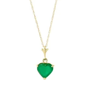 14K. Gold Necklace w/ Natural Heart Emerald