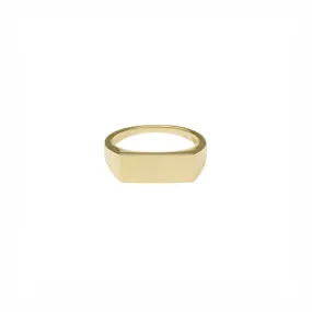 14k Gold Rectangle Signet Ring