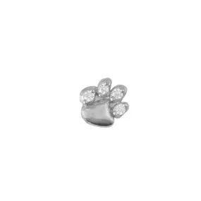 14k Skinny Paw Charm (white)