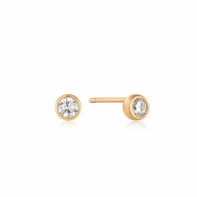 14K Solid Gold Diamond Solitaire Stud Earring