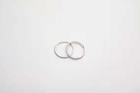 14K White Gold Hoop Diamond Earrings (6.5 Grams)