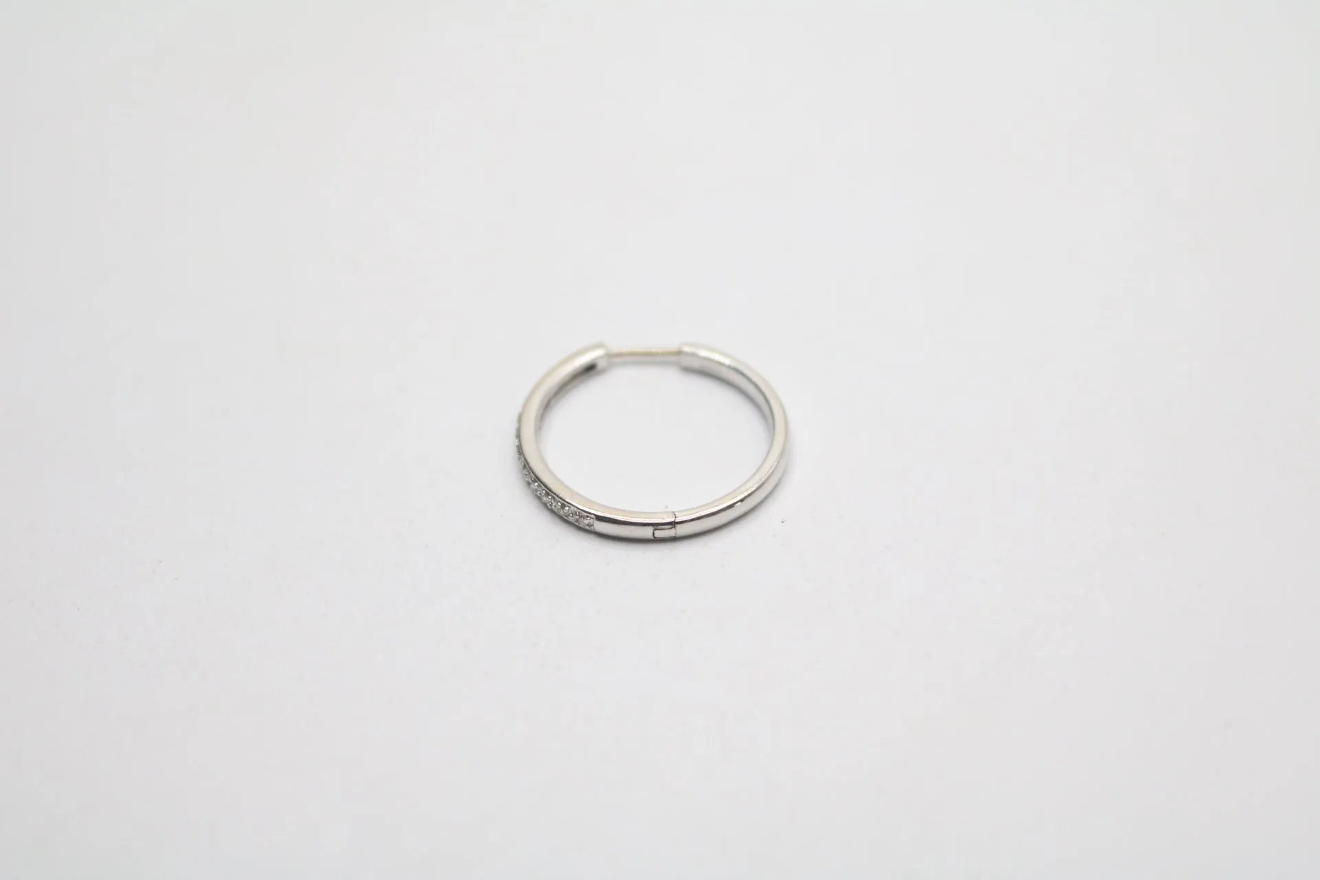 14K White Gold Hoop Diamond Earrings (6.5 Grams)