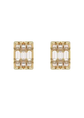 14K Yellow Gold Diamond Baguette Earrings For Men | 0.32 Carats | 1.29 Grams