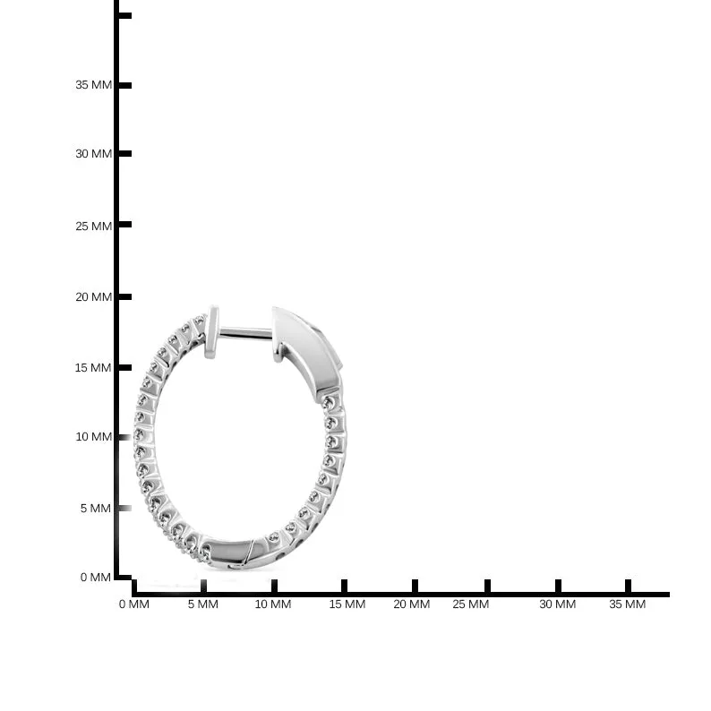 14KW 16/20M INSIDE OUT OVAL DIAMOND HOOP  (118HP117338W14DI1)