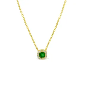 14KW 16D0.05CT,EM0.15CT,CU/RD EMERALD /DIAMOND NK (118N401040Y14EM1)