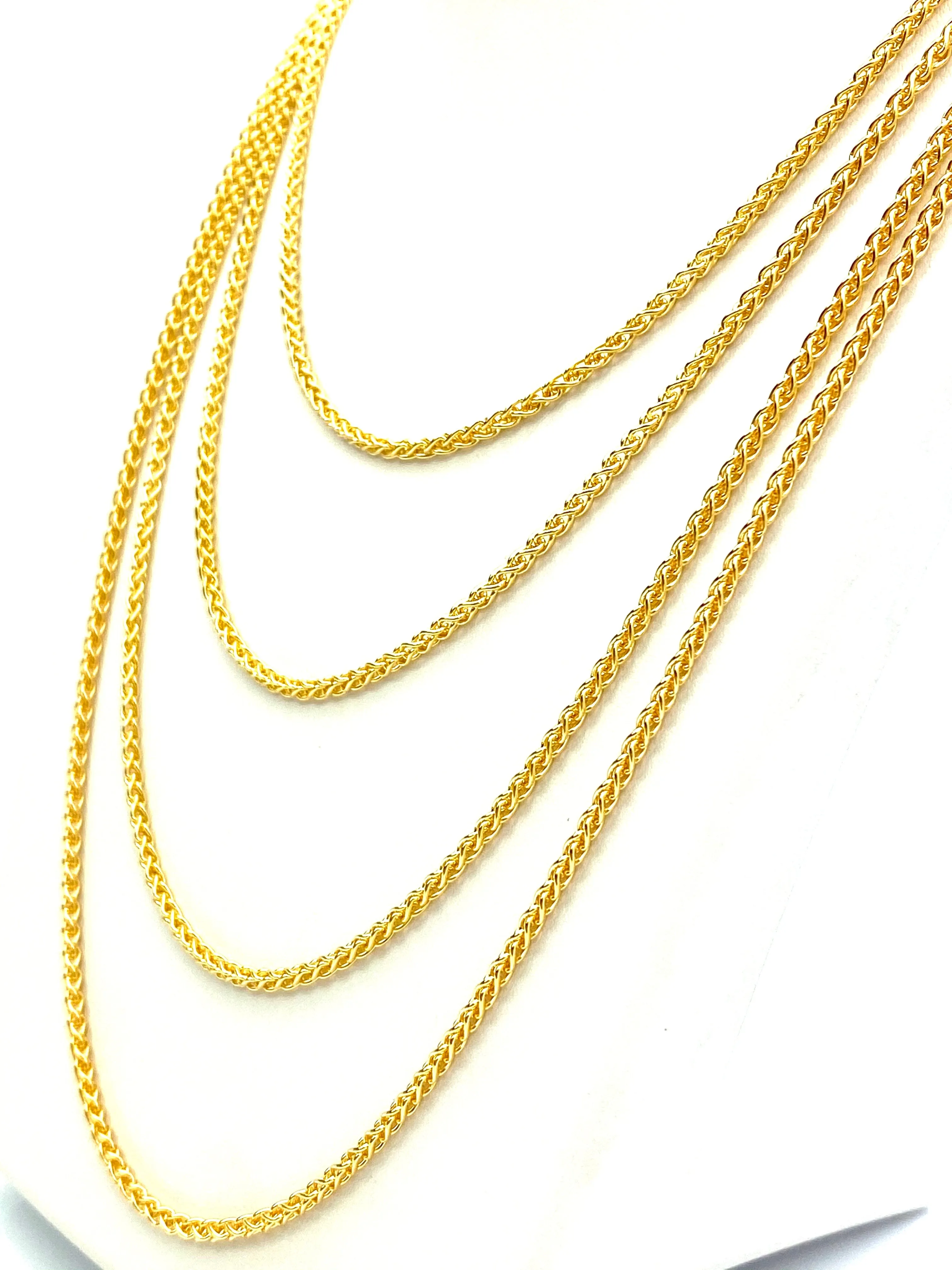 18” 20” 22” 24” 14K Gold Filled Wheat Chain , Sku#SM473