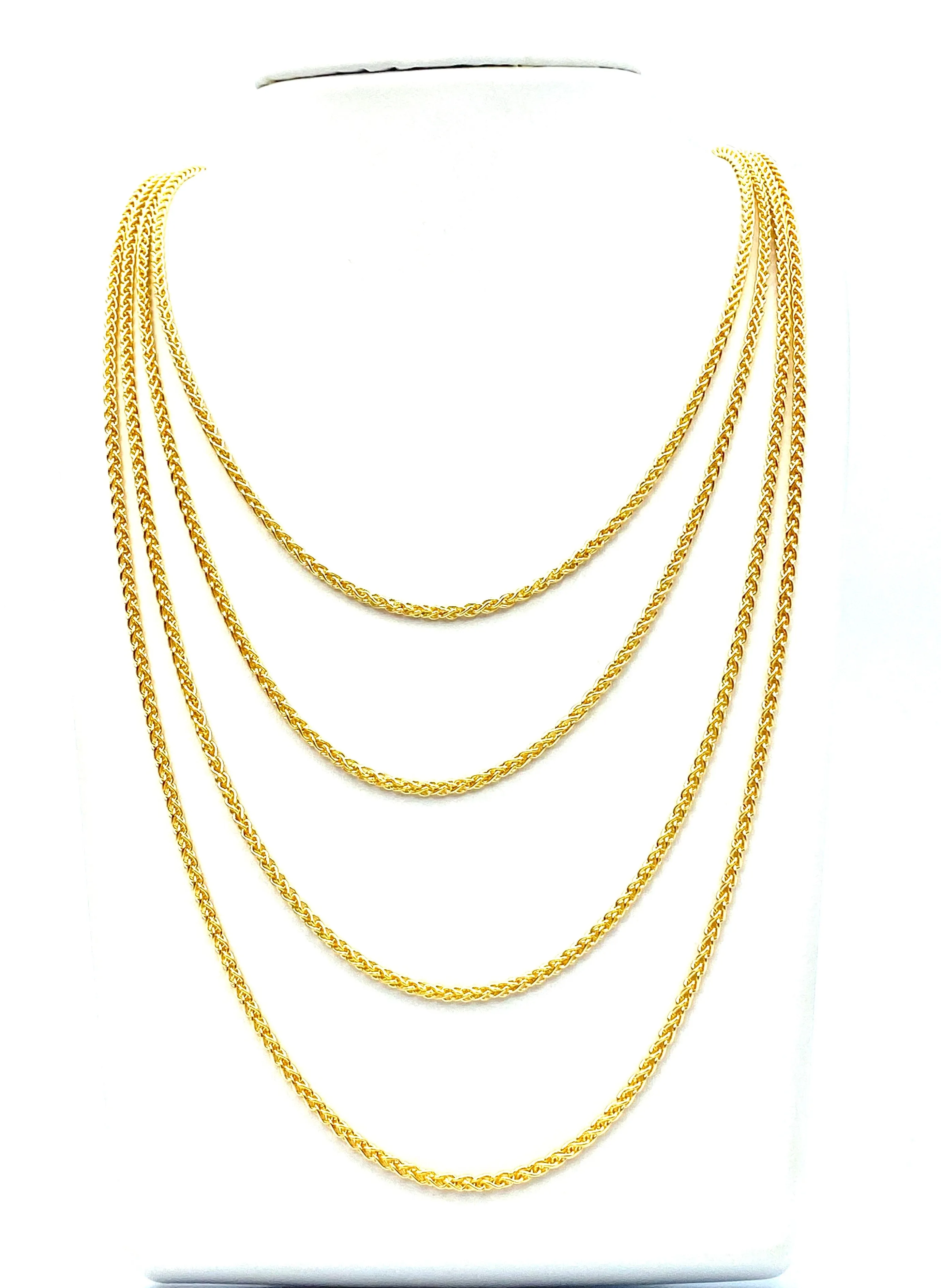 18” 20” 22” 24” 14K Gold Filled Wheat Chain , Sku#SM473