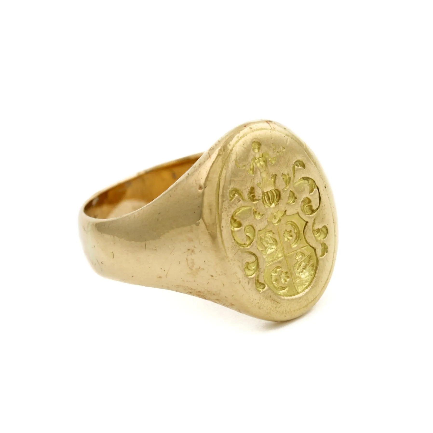1910's French "Moon & Swan" Signet