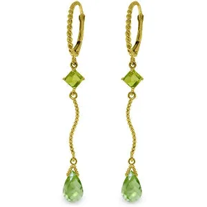 3.5 Carat 14K Solid Yellow Gold Rock Me Peridot Earrings