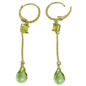 3.5 Carat 14K Solid Yellow Gold Rock Me Peridot Earrings