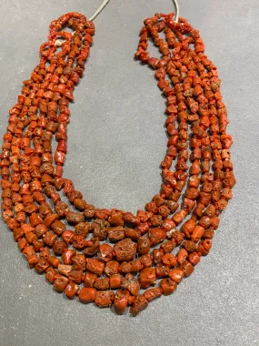 6 STRANDS NATURAL MEDITERRANEAN CORAL SANTO DOMINGO/KEWA PUEBLO