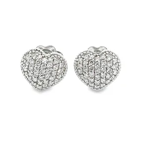.72ct 18k White Gold Diamond Heart Stud Earrings