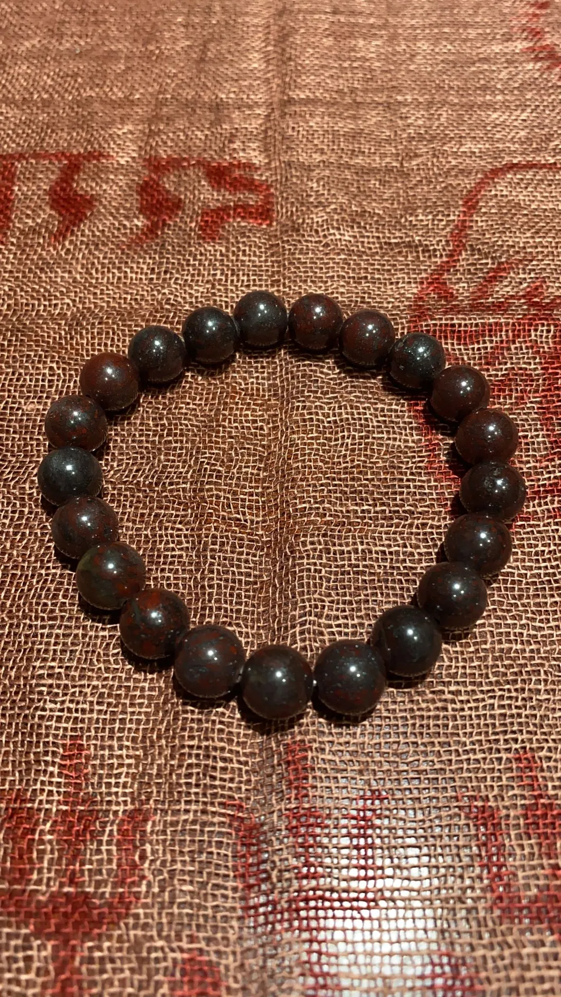 8MM Bloodstone Bead Bracelet
