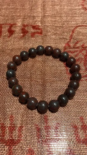 8MM Bloodstone Bead Bracelet