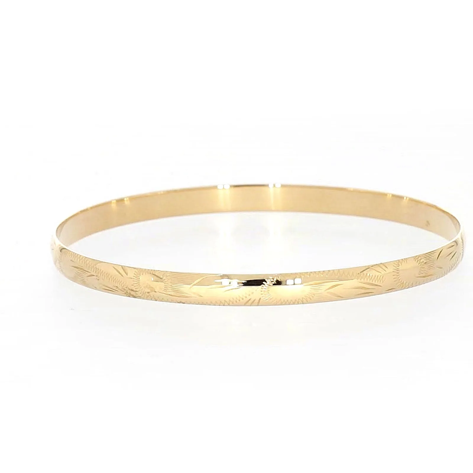 9ct Yellow Gold 65x5mm Solid Bangle
