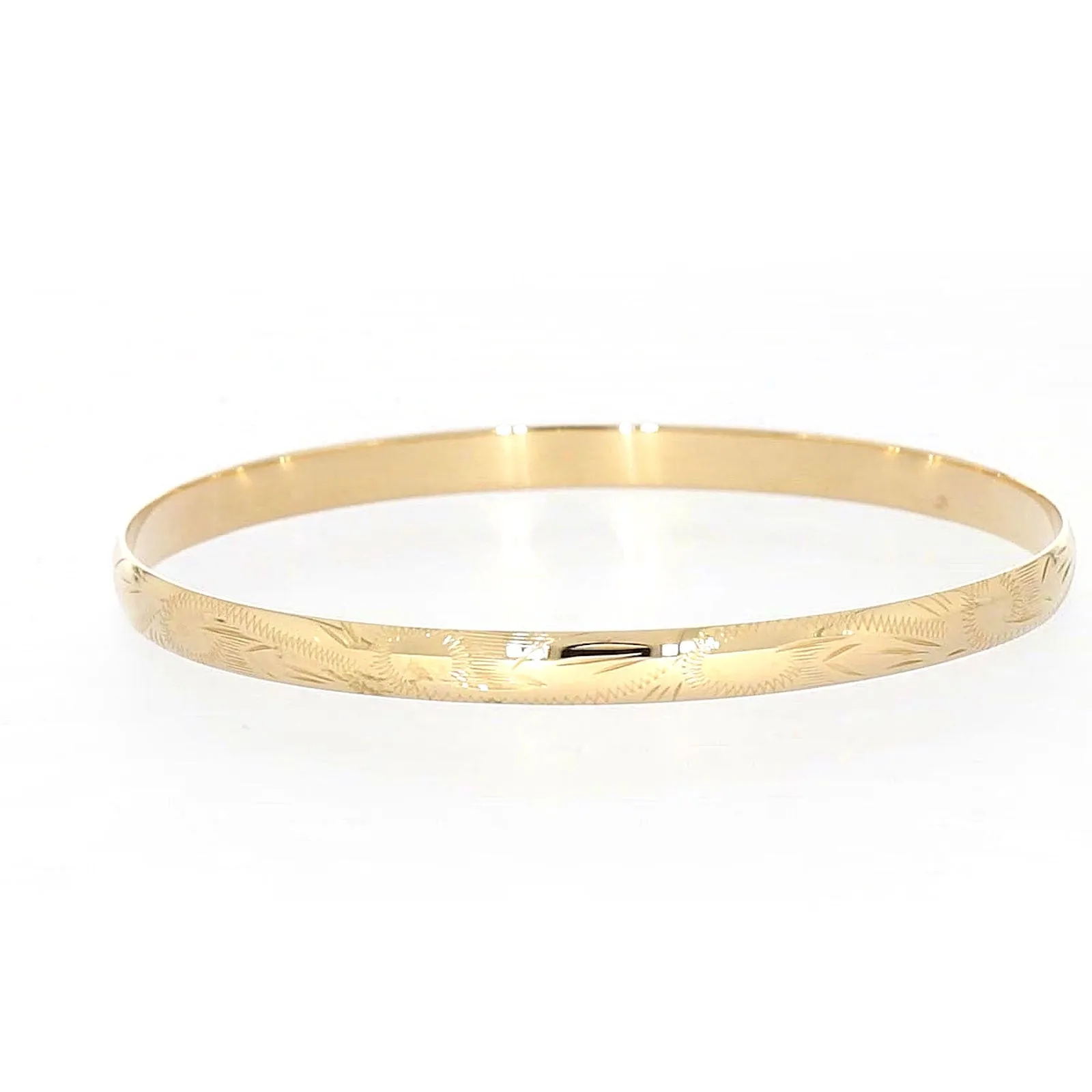 9ct Yellow Gold 65x5mm Solid Bangle