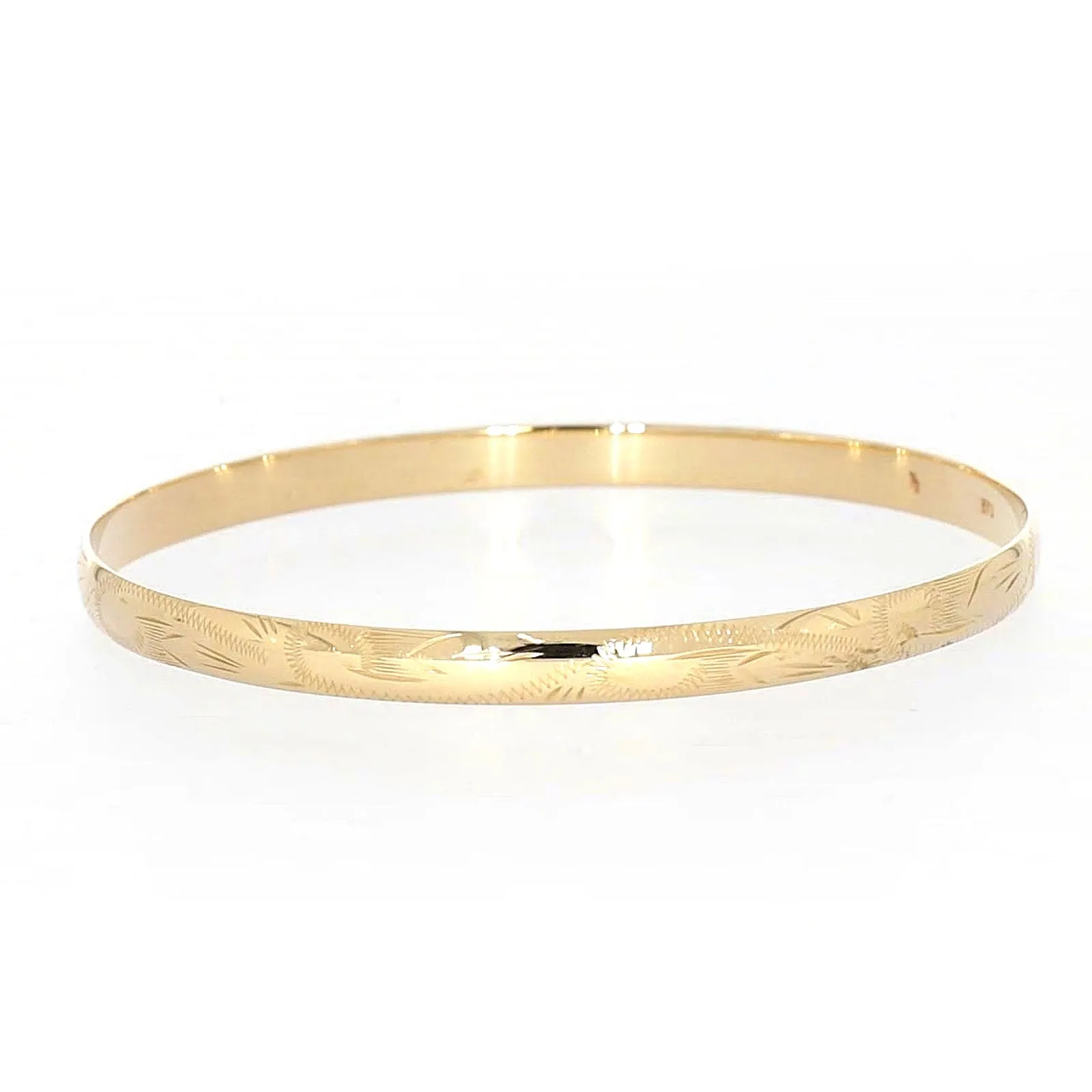 9ct Yellow Gold 65x5mm Solid Bangle
