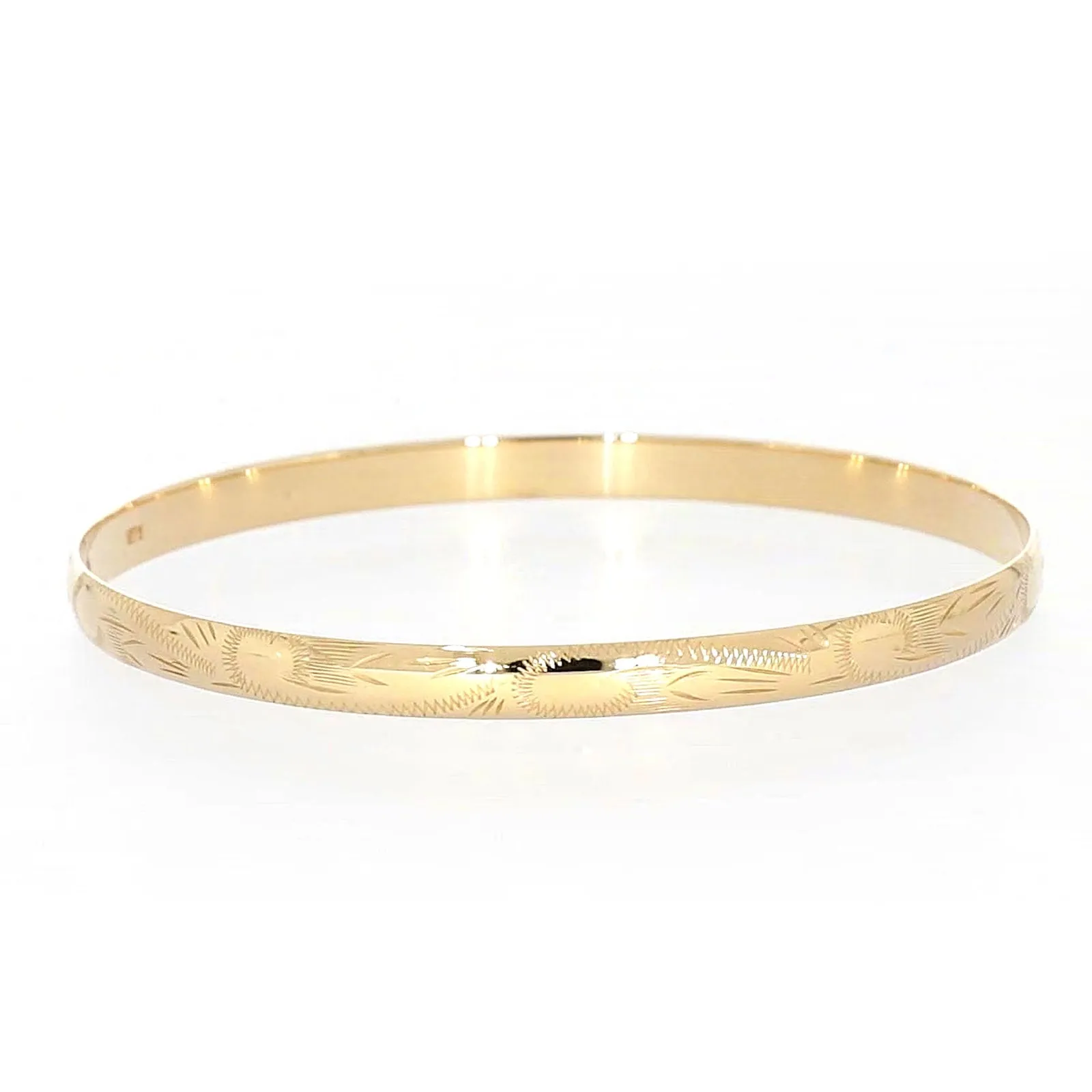 9ct Yellow Gold 65x5mm Solid Bangle