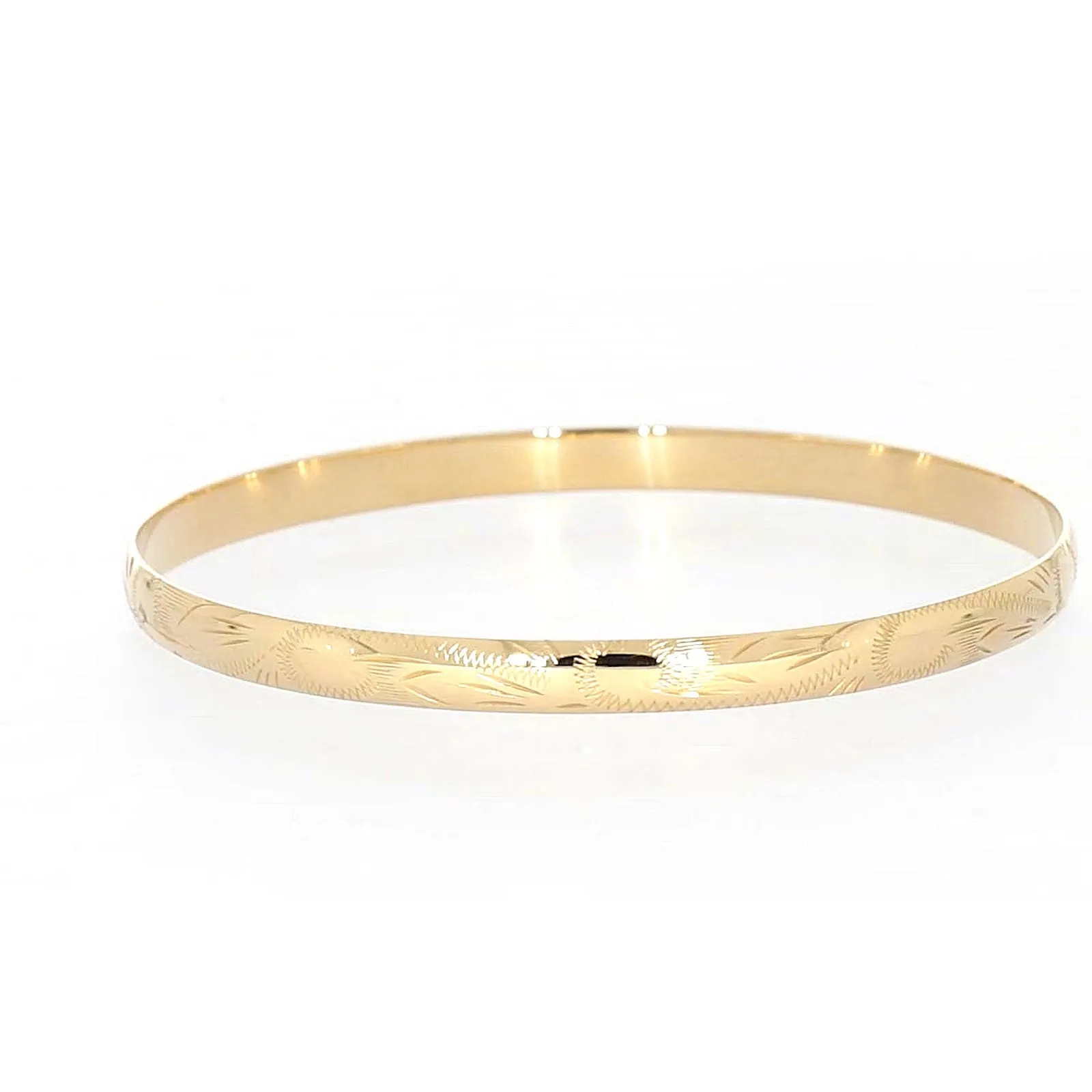 9ct Yellow Gold 65x5mm Solid Bangle