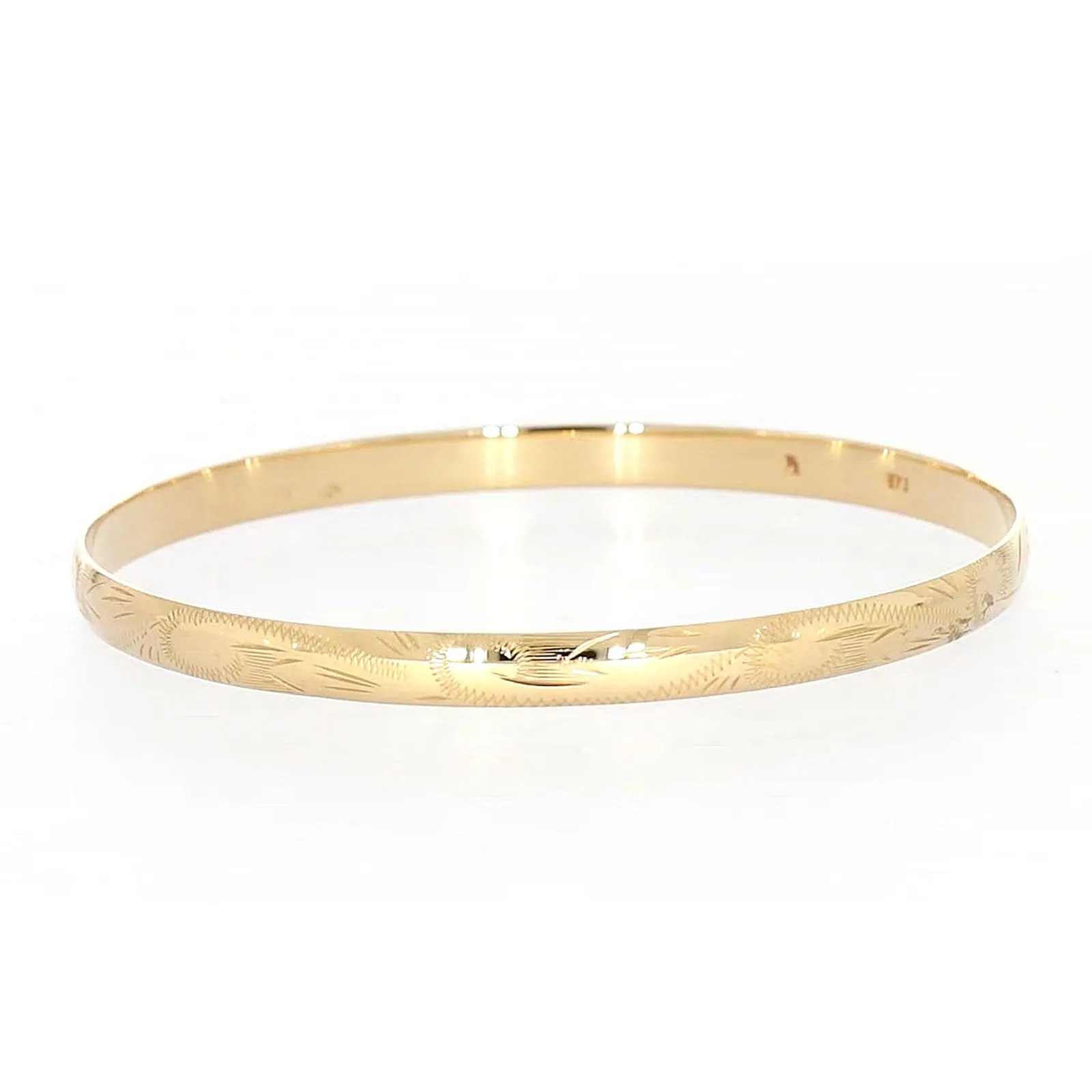9ct Yellow Gold 65x5mm Solid Bangle