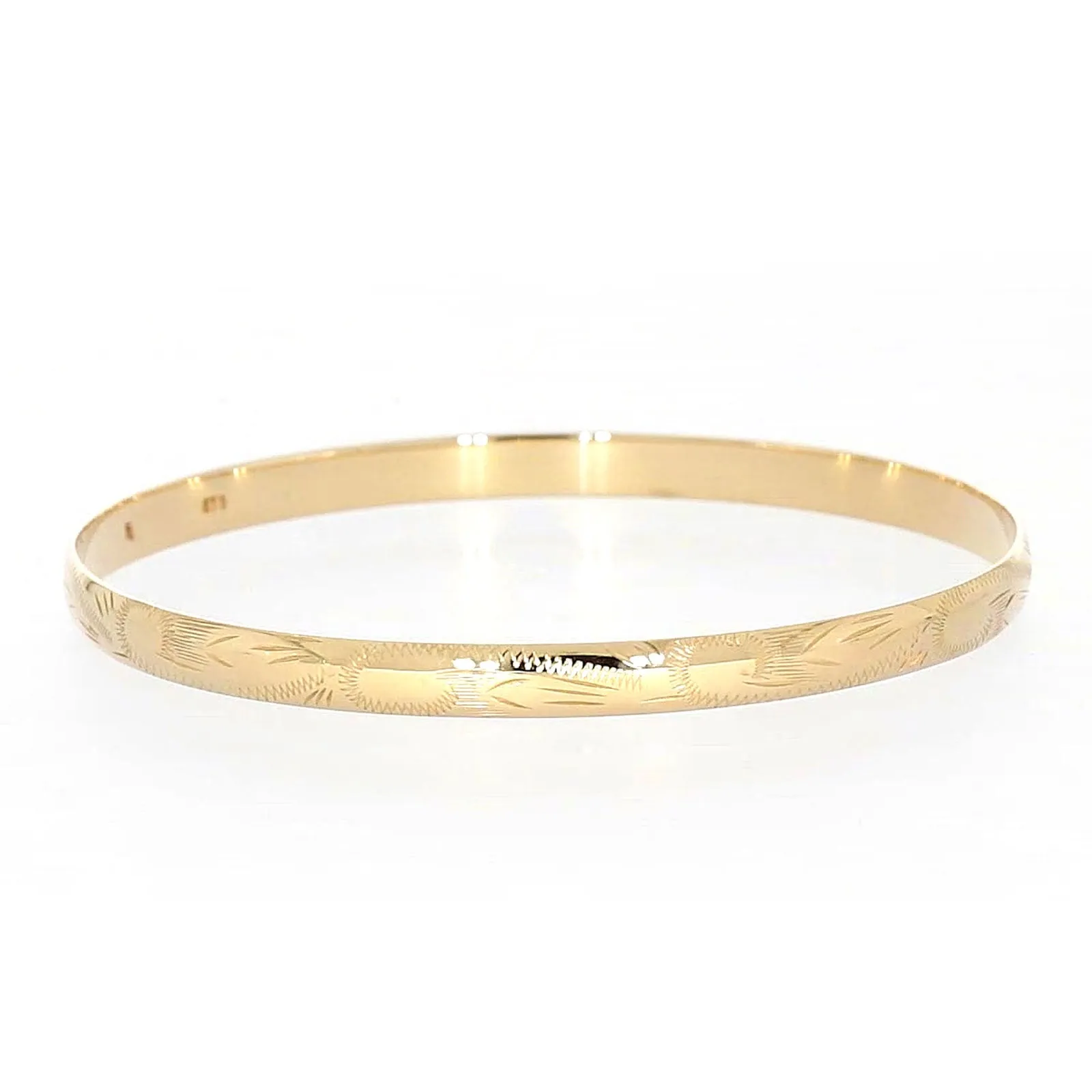 9ct Yellow Gold 65x5mm Solid Bangle