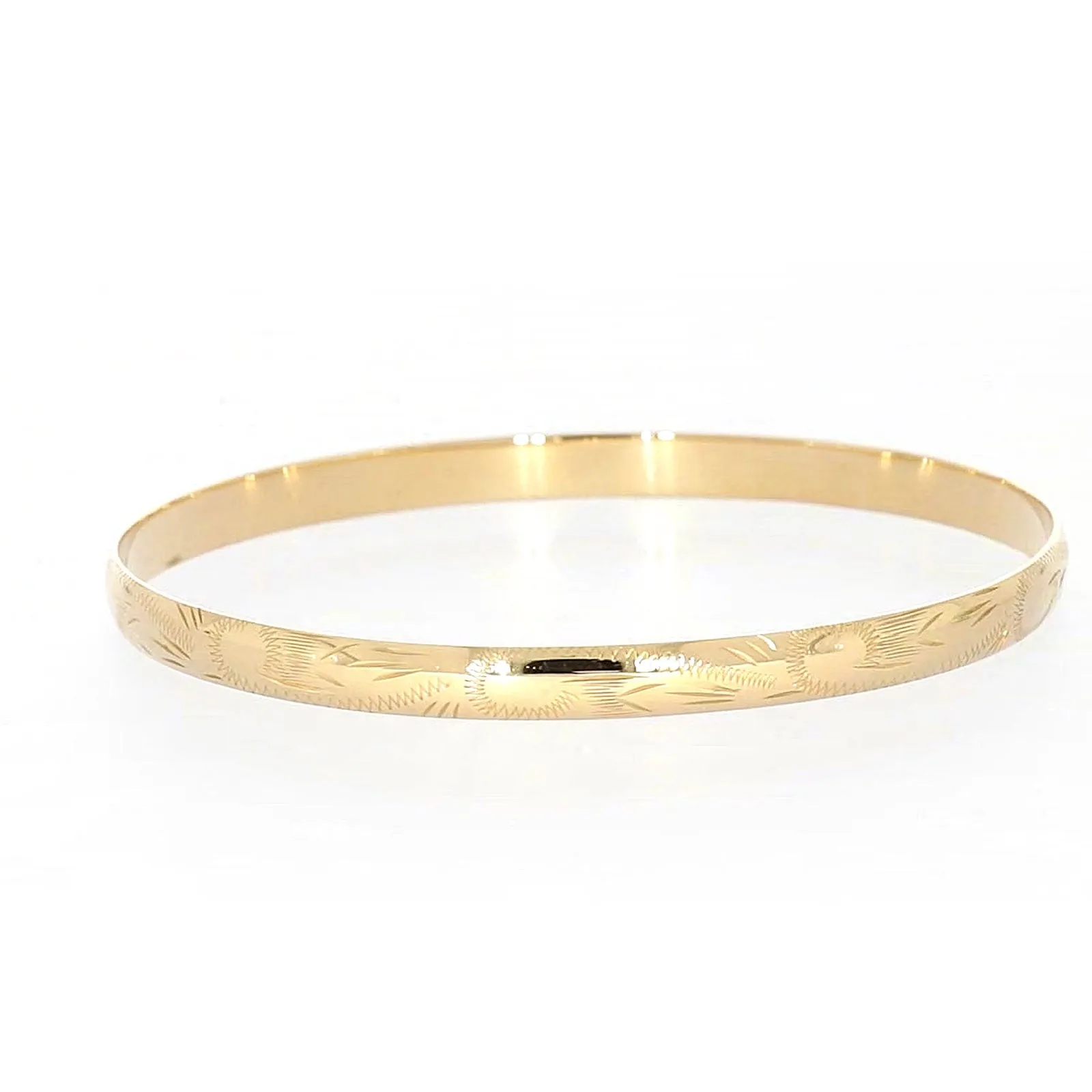 9ct Yellow Gold 65x5mm Solid Bangle