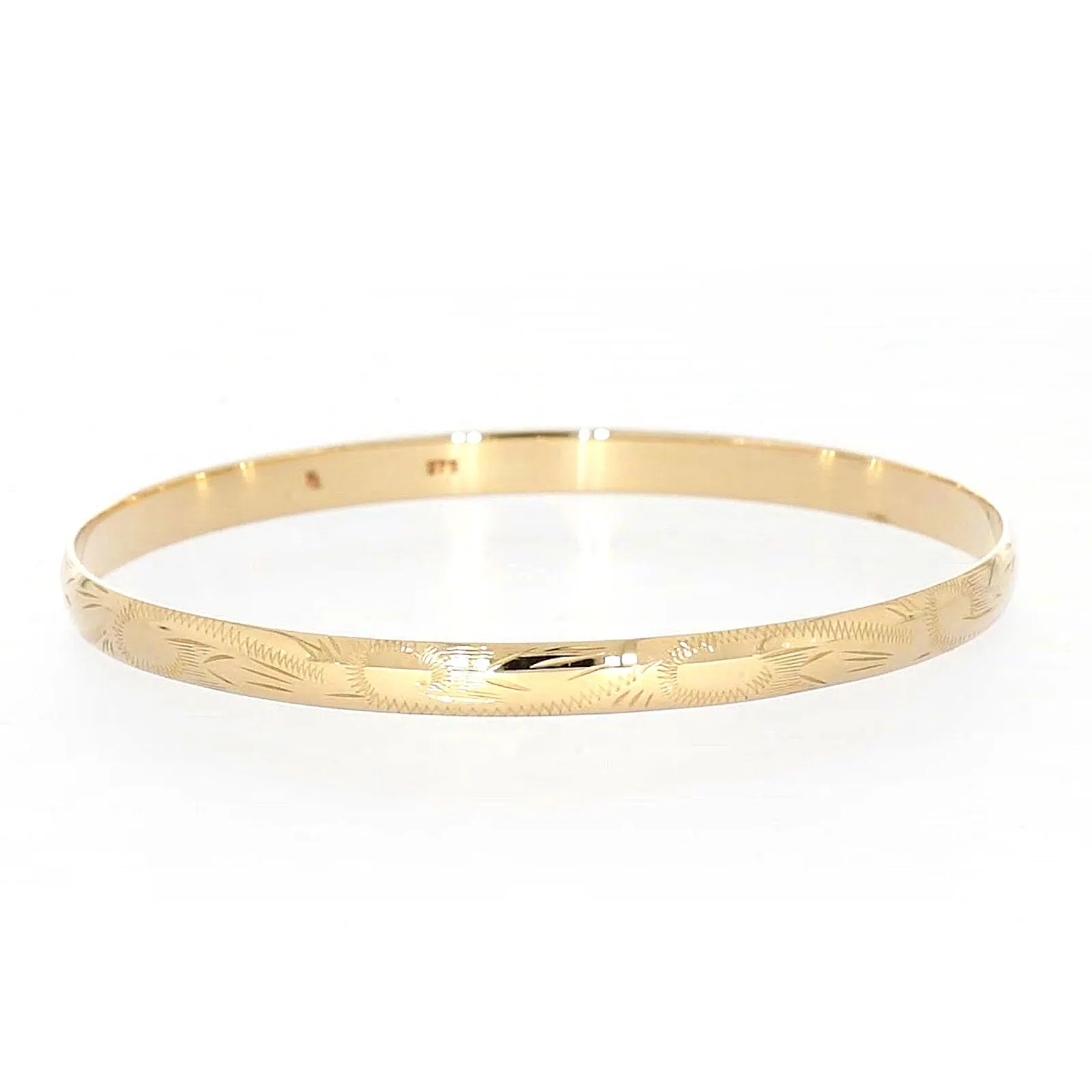 9ct Yellow Gold 65x5mm Solid Bangle