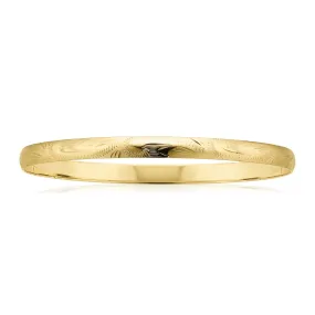 9ct Yellow Gold 65x5mm Solid Bangle