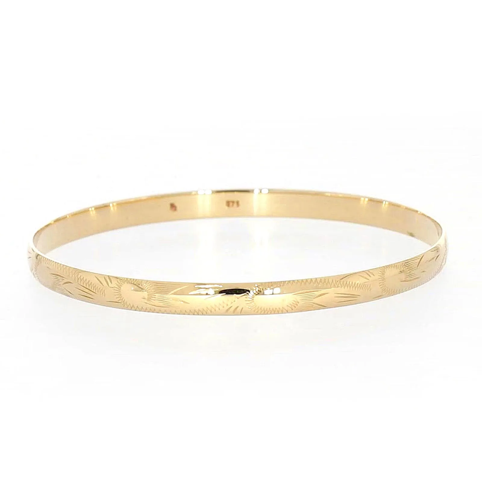9ct Yellow Gold 65x5mm Solid Bangle