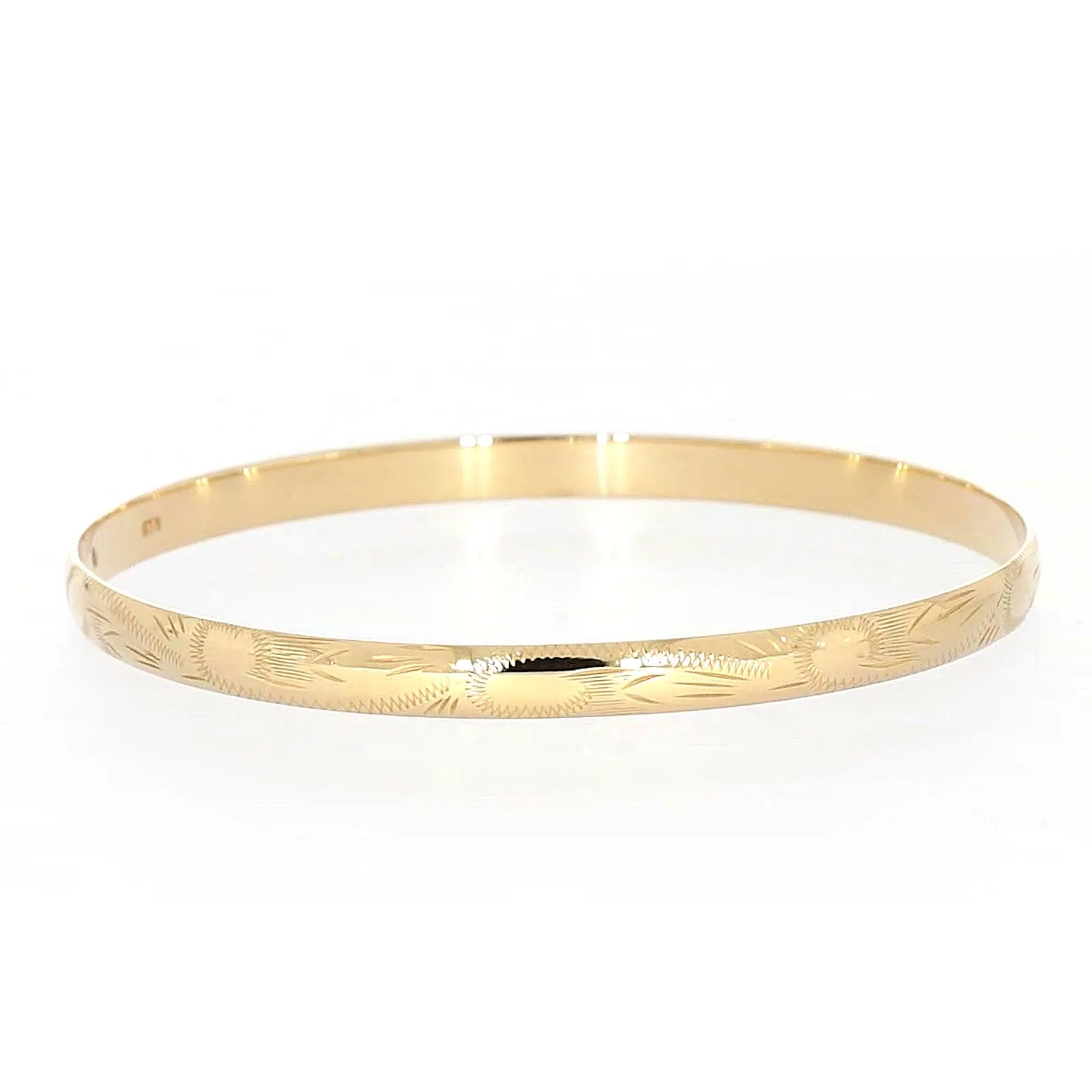 9ct Yellow Gold 65x5mm Solid Bangle
