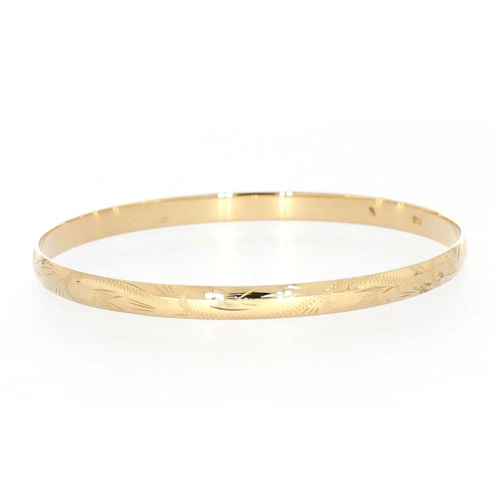 9ct Yellow Gold 65x5mm Solid Bangle