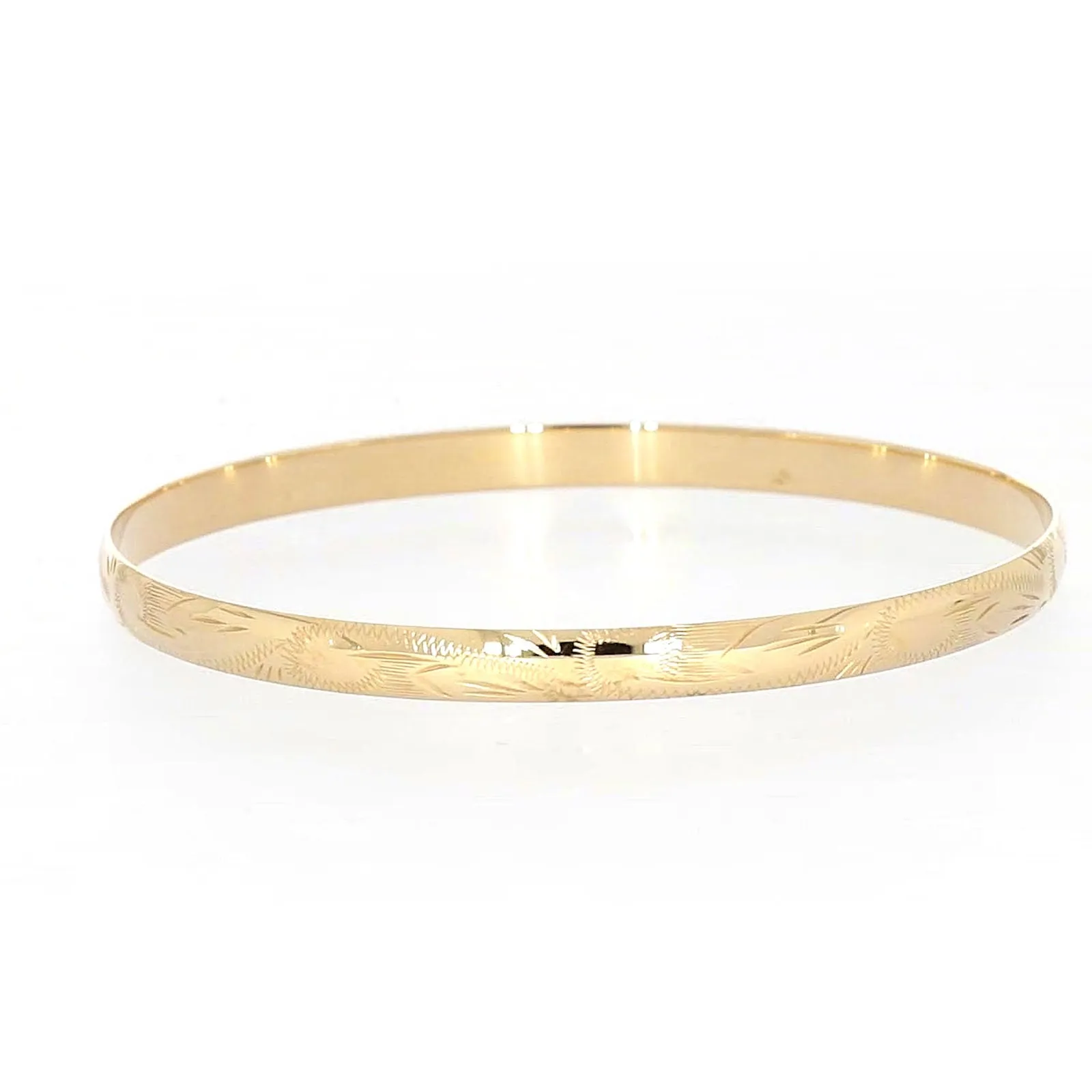9ct Yellow Gold 65x5mm Solid Bangle