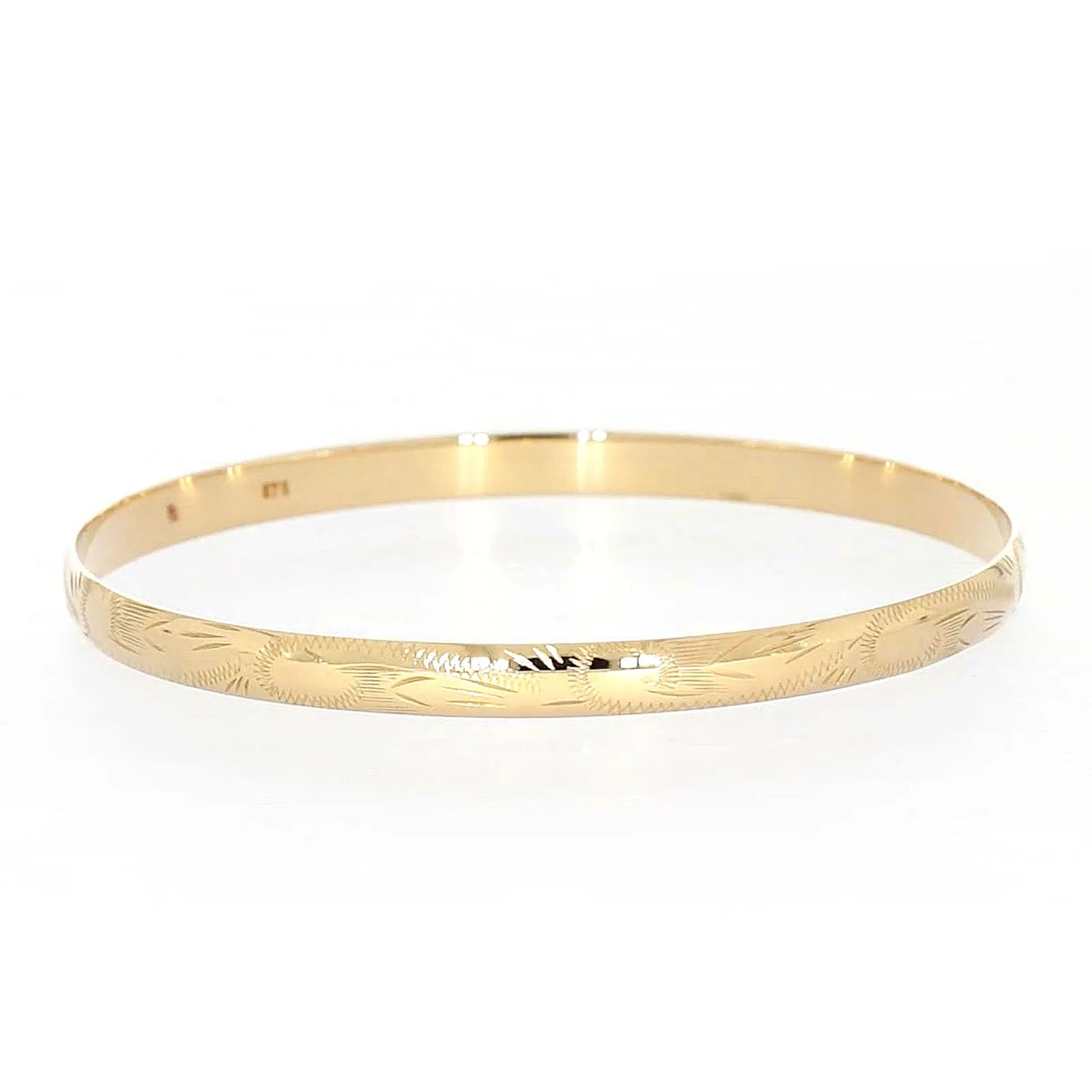 9ct Yellow Gold 65x5mm Solid Bangle