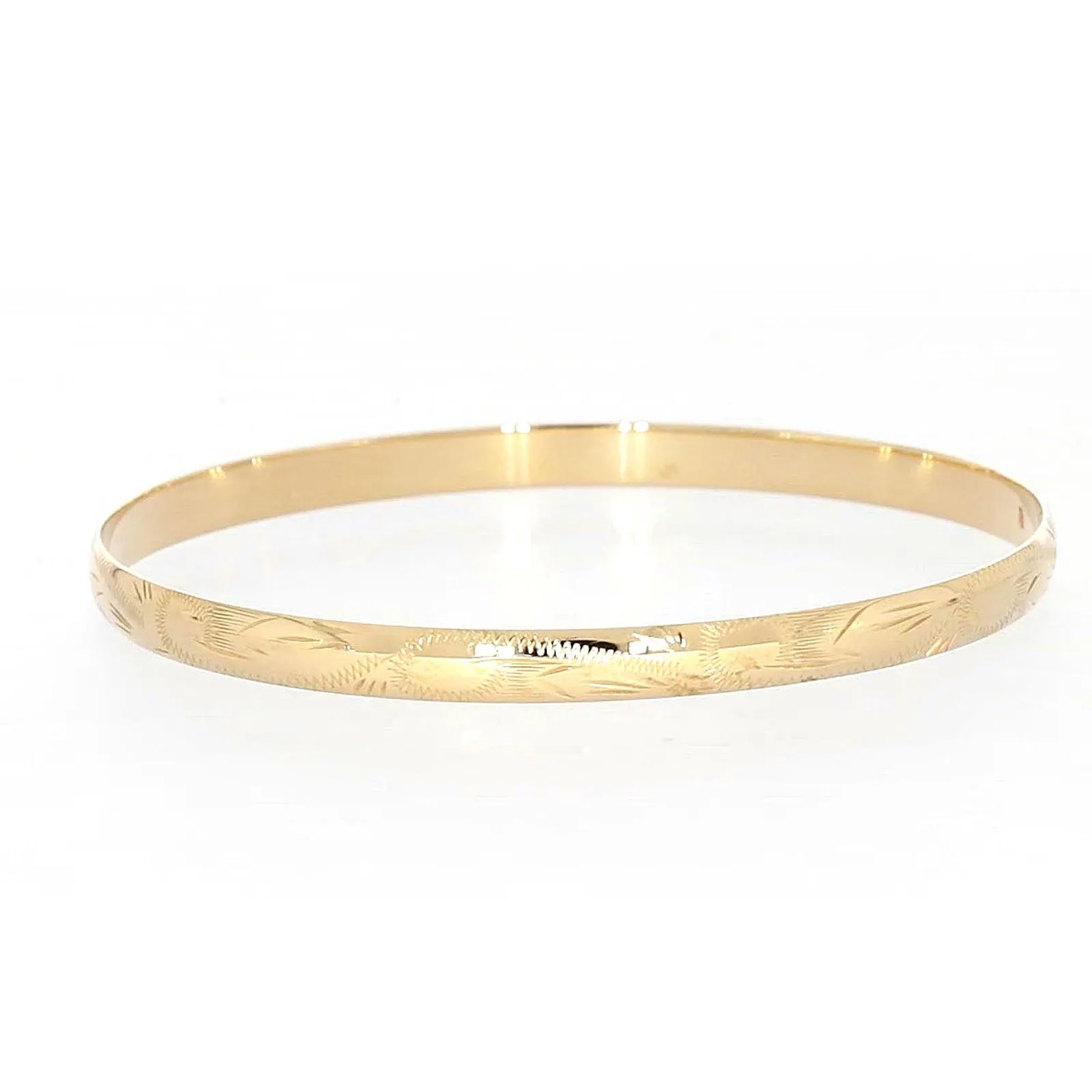 9ct Yellow Gold 65x5mm Solid Bangle