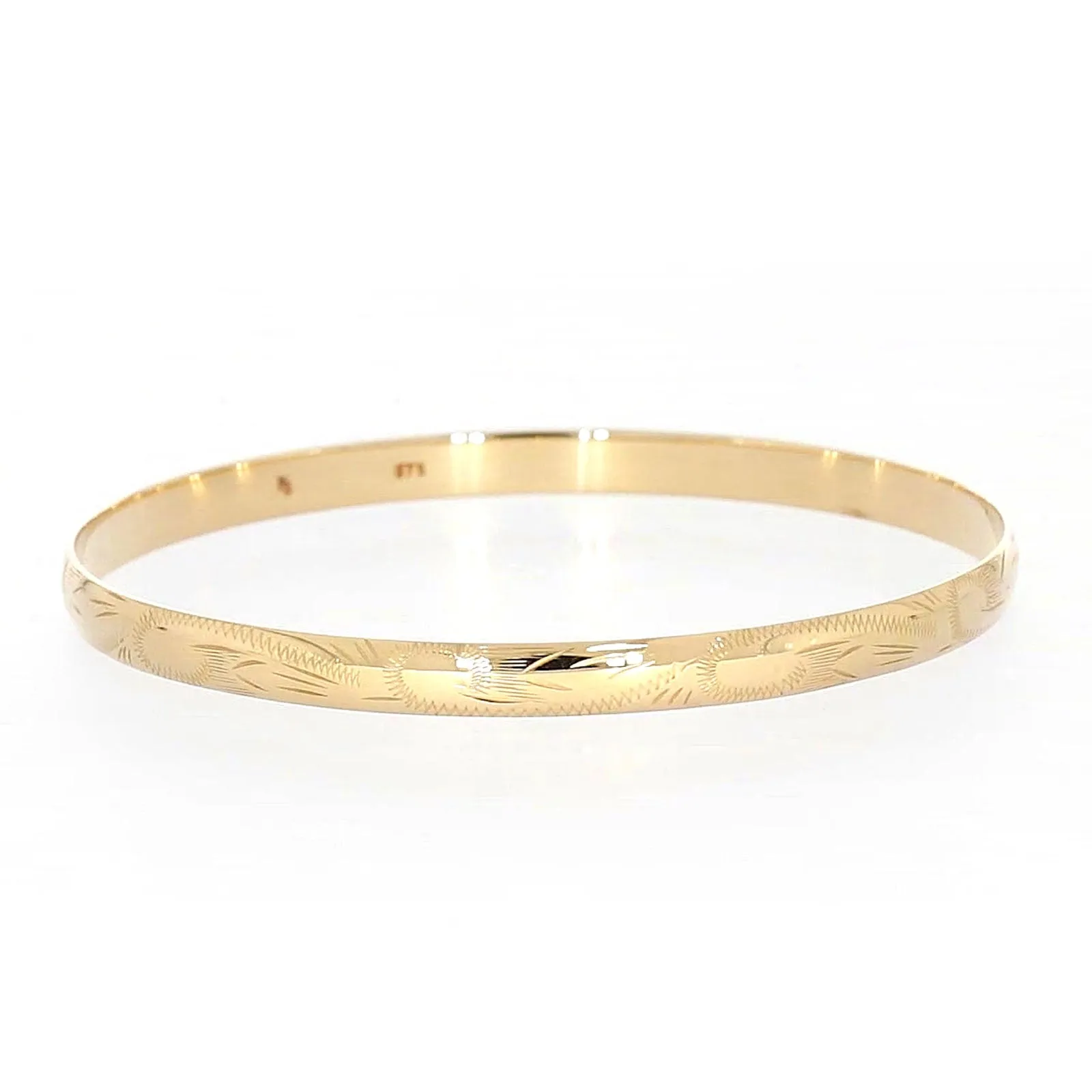 9ct Yellow Gold 65x5mm Solid Bangle