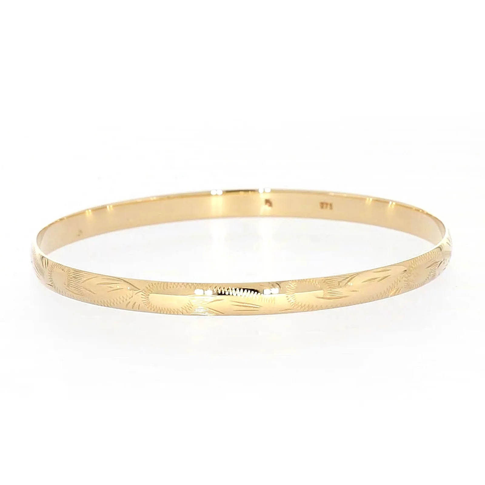 9ct Yellow Gold 65x5mm Solid Bangle