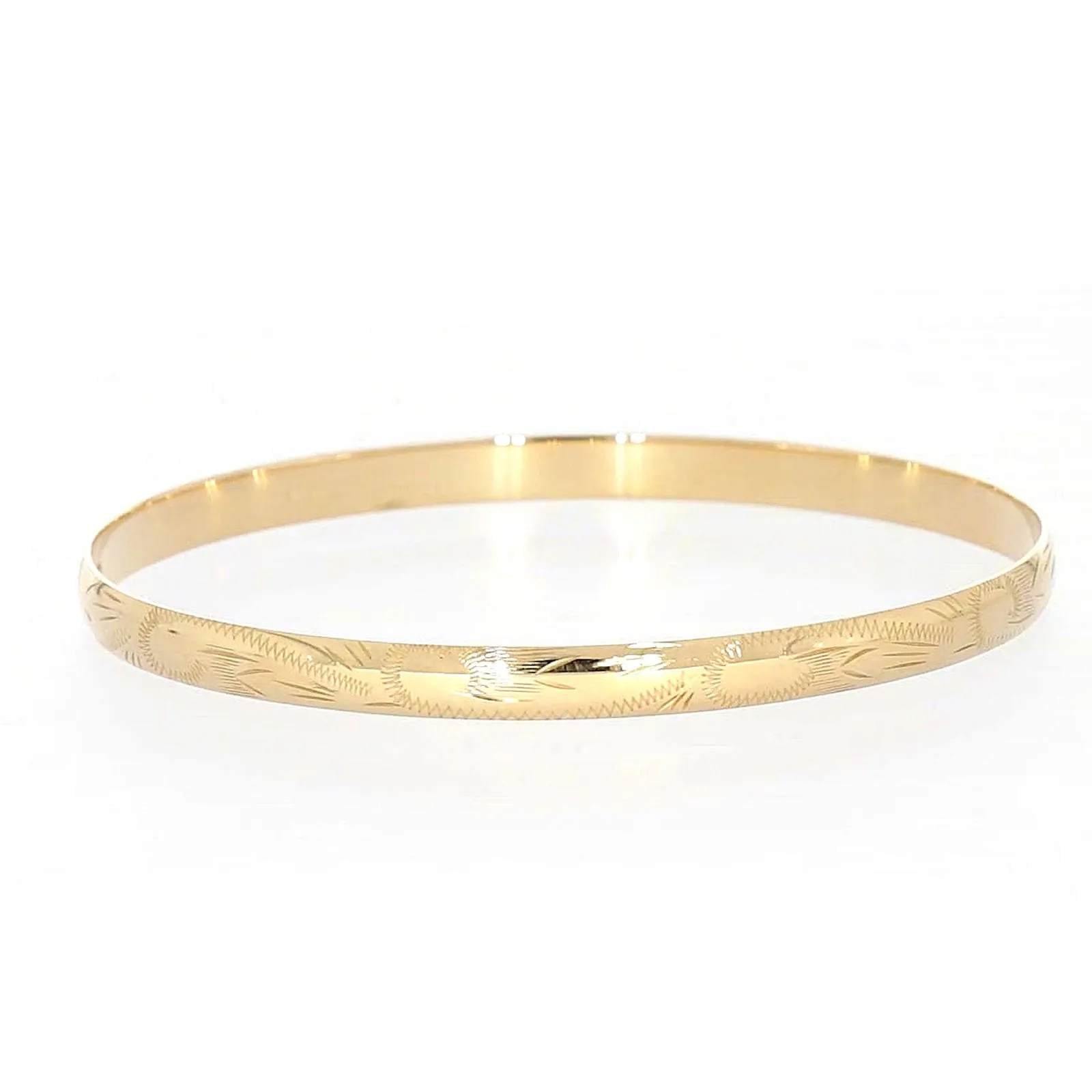 9ct Yellow Gold 65x5mm Solid Bangle