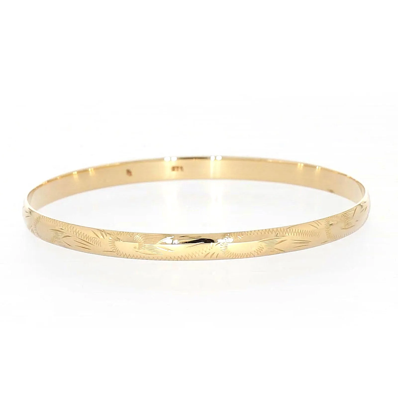 9ct Yellow Gold 65x5mm Solid Bangle