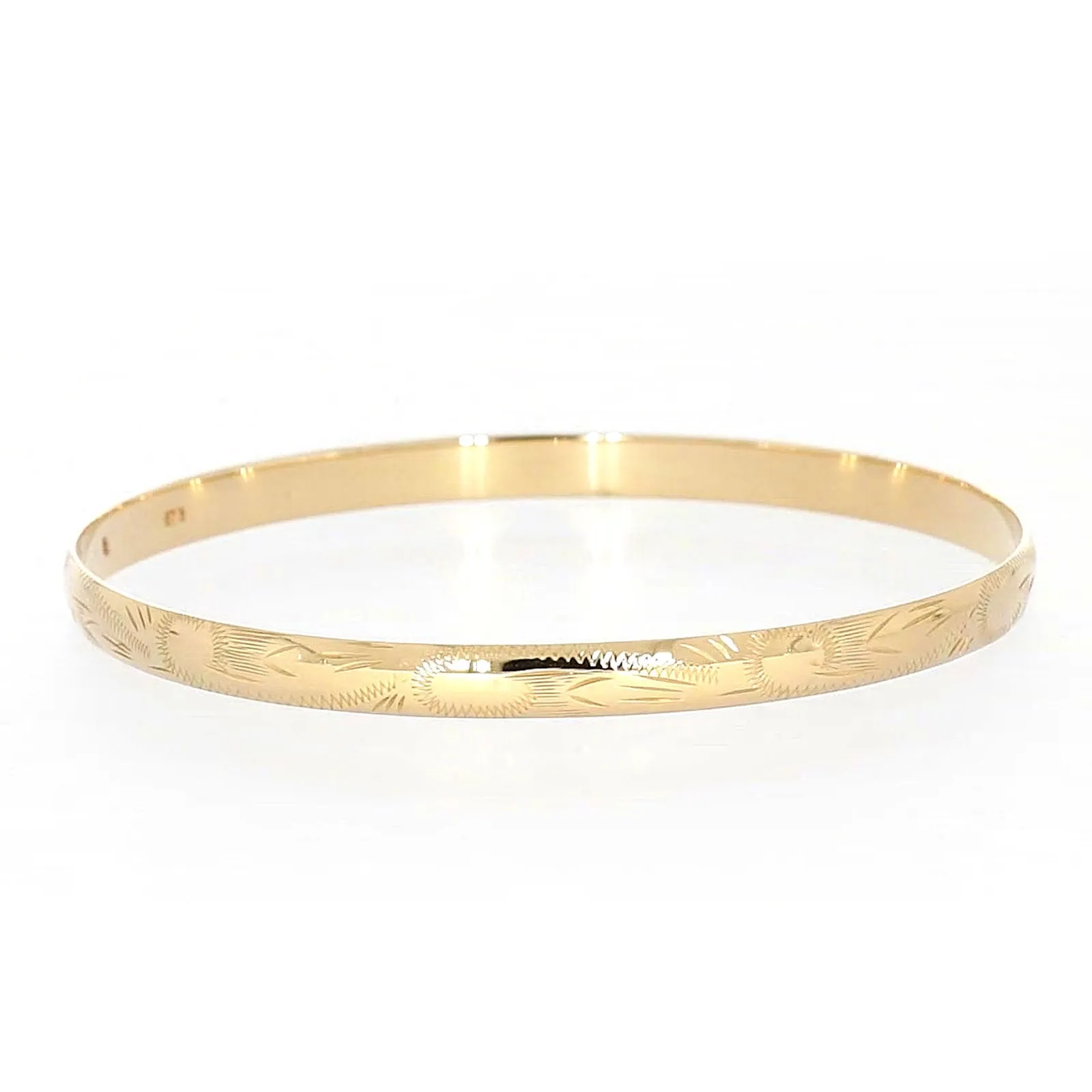 9ct Yellow Gold 65x5mm Solid Bangle