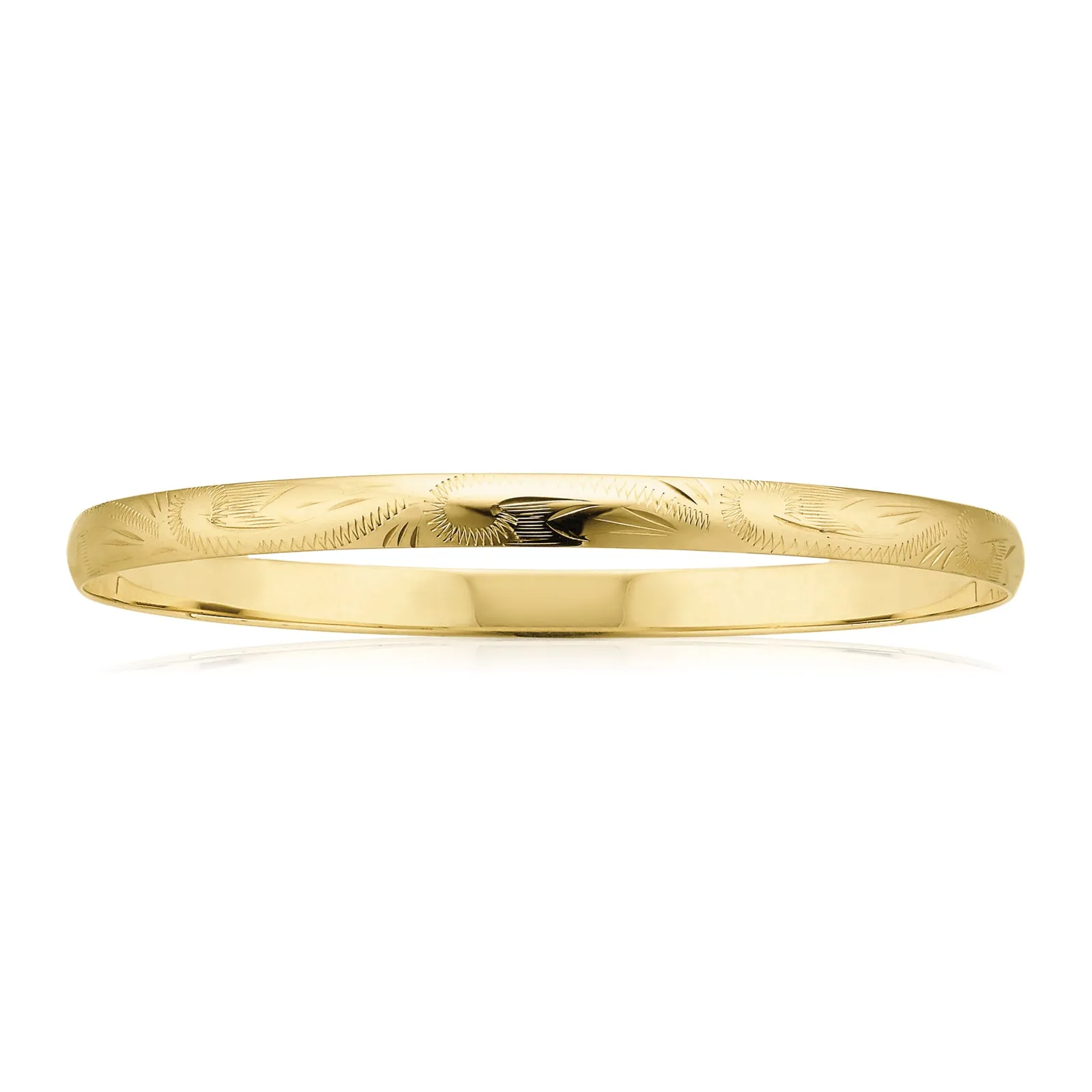 9ct Yellow Gold 65x5mm Solid Bangle