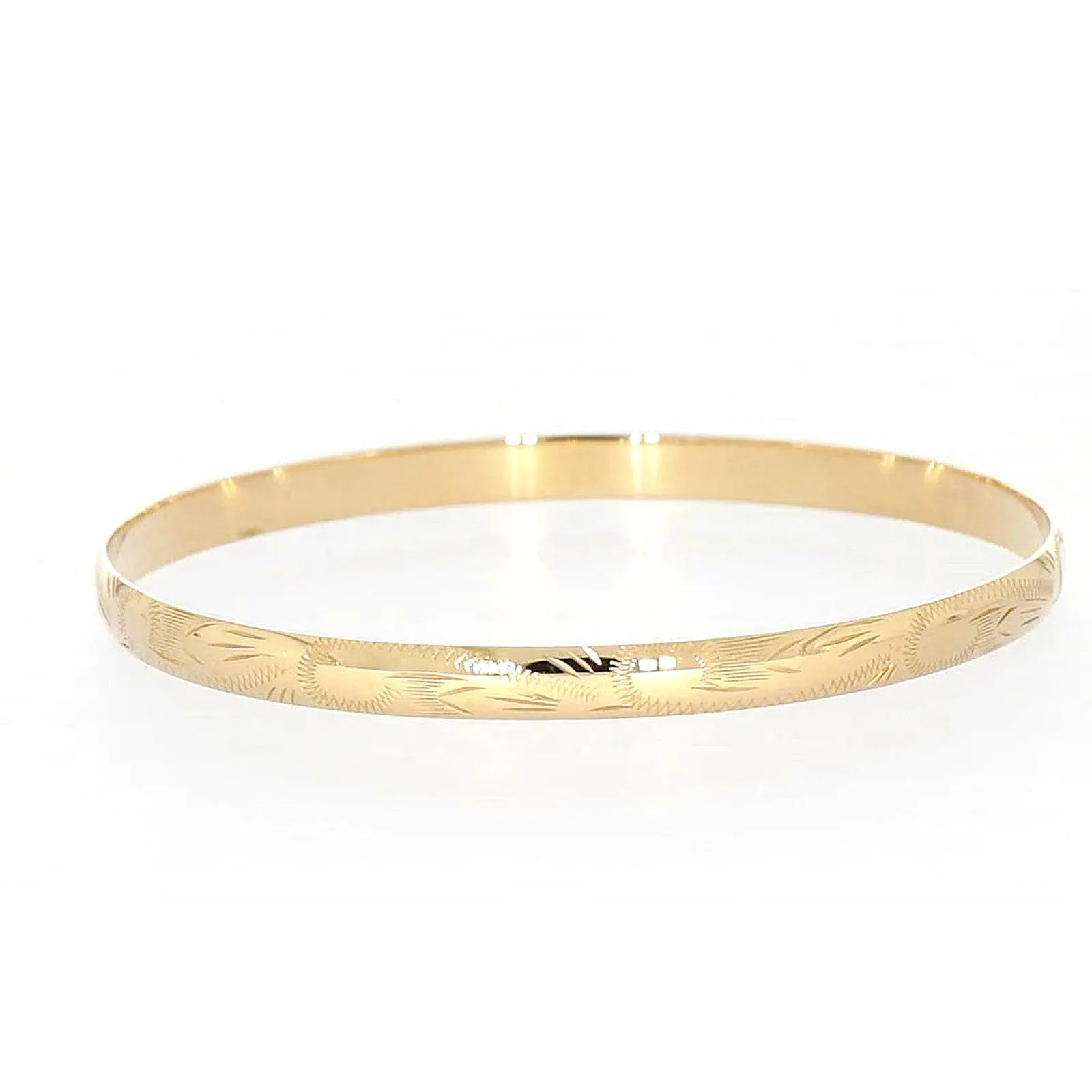 9ct Yellow Gold 65x5mm Solid Bangle