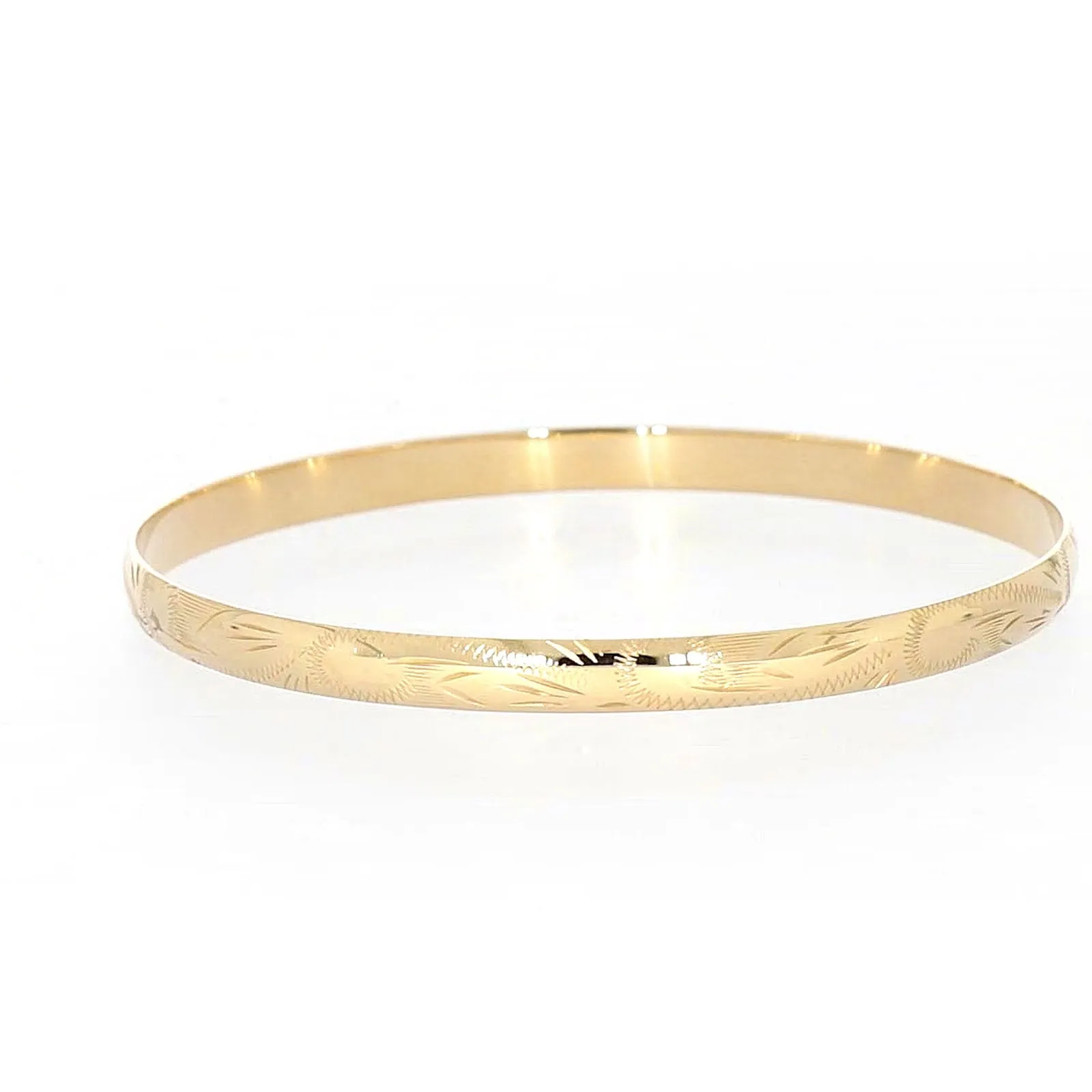 9ct Yellow Gold 65x5mm Solid Bangle
