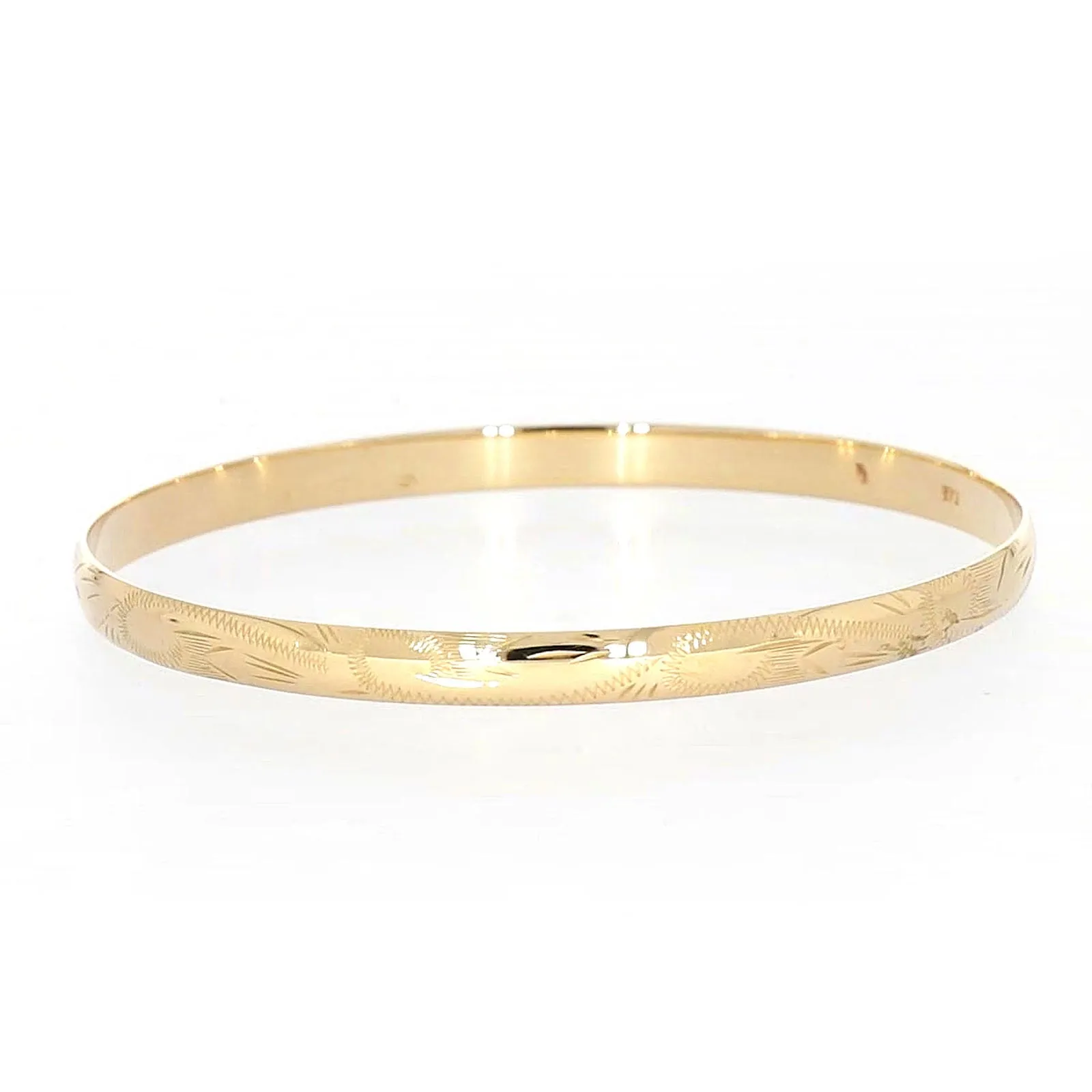 9ct Yellow Gold 65x5mm Solid Bangle