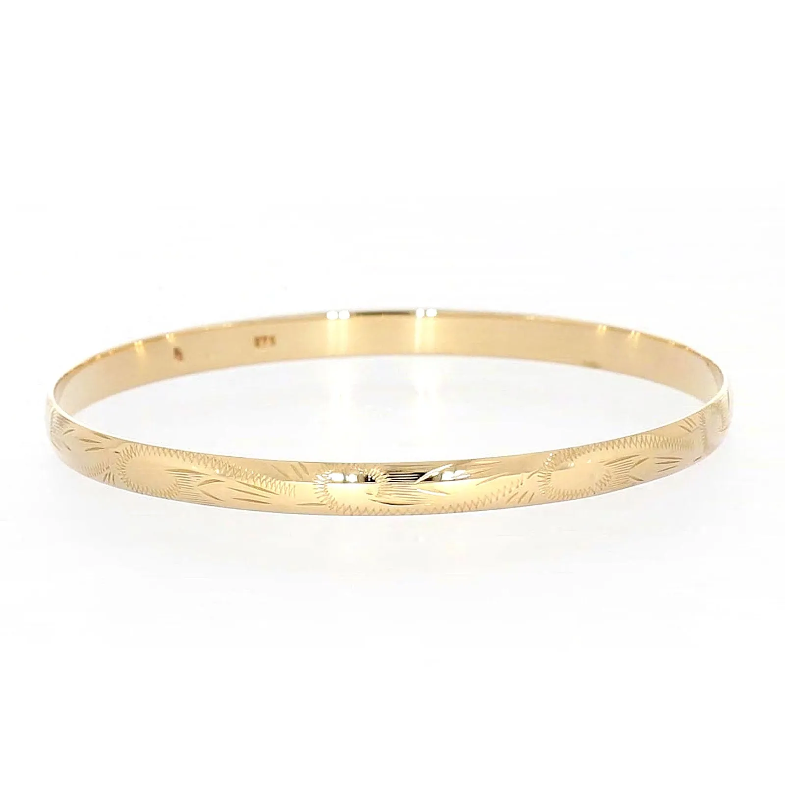 9ct Yellow Gold 65x5mm Solid Bangle