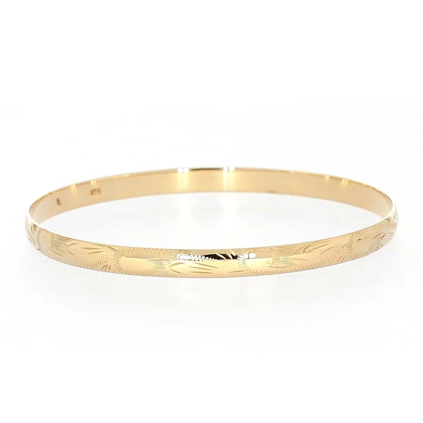 9ct Yellow Gold 65x5mm Solid Bangle